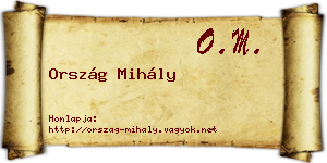 Ország Mihály névjegykártya