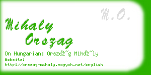 mihaly orszag business card